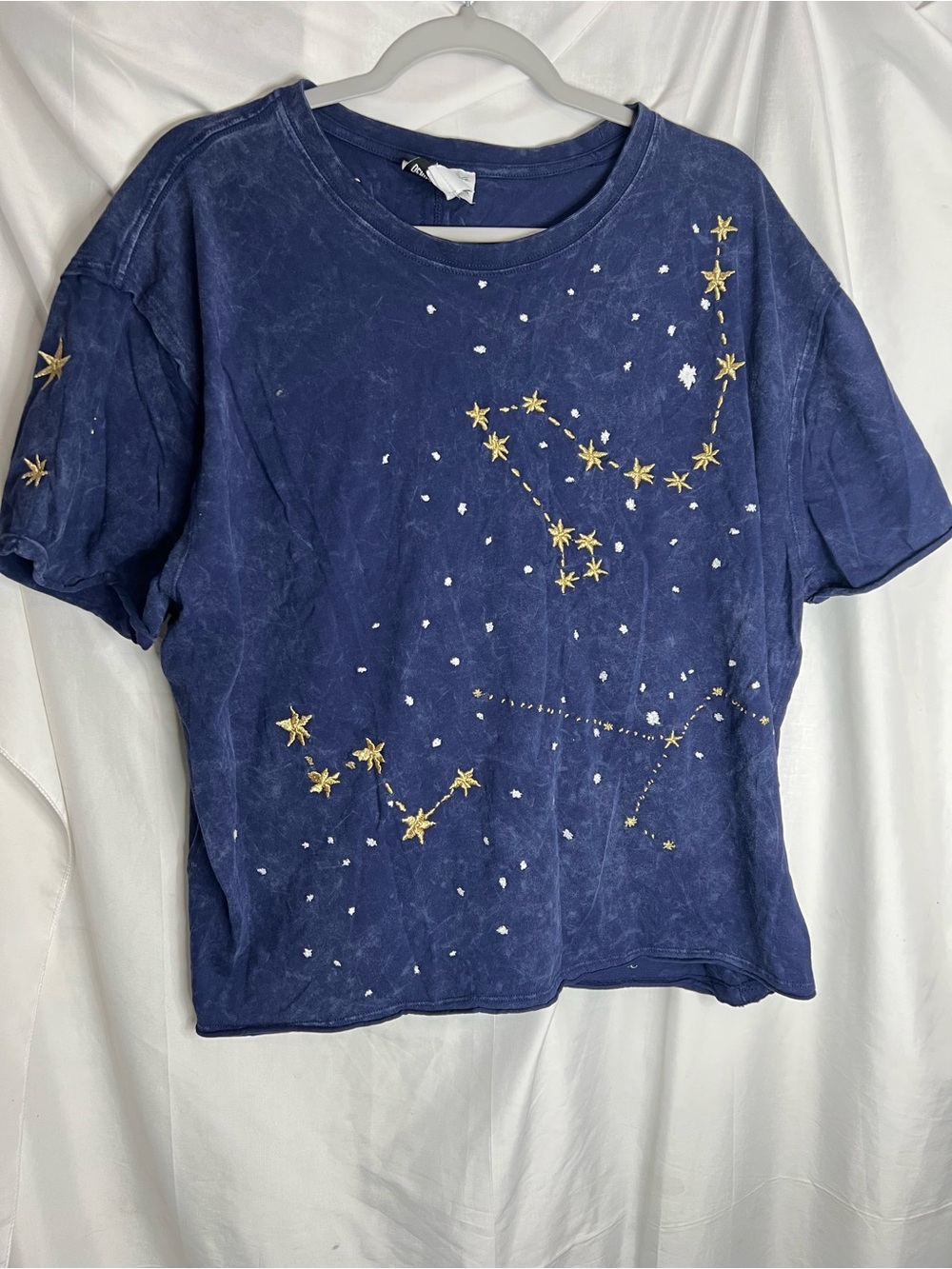 Navy Star Constellation Embroidered Short-Sleeve Tee